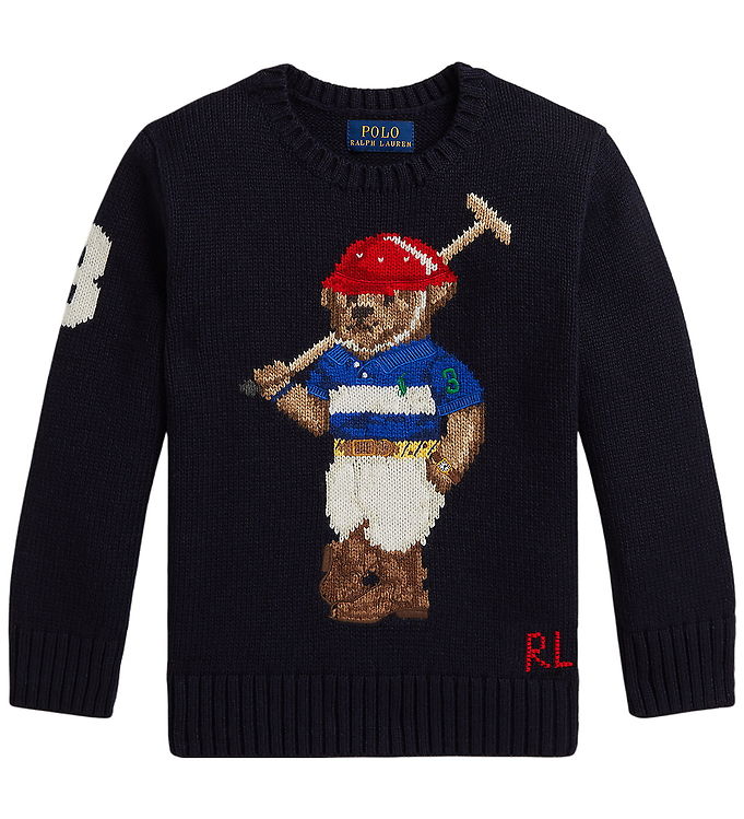 Polo Ralph Lauren Bluse - Strik - RL Navy m. Bamse