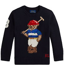 Polo Ralph Lauren Bluse - Strik - RL Navy m. Bamse