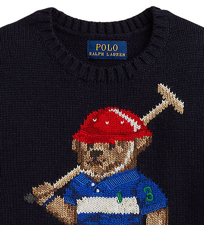 Polo Ralph Lauren Bluse - Strik - RL Navy m. Bamse