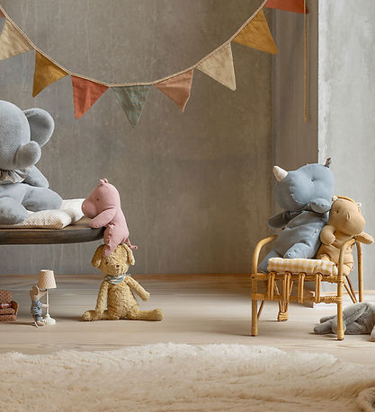 Maileg Bamse - Safari Friends - Næsehorn - Medium - Støvet Blå