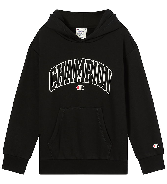 Champion Hættetrøje - Black Beauty m. Print
