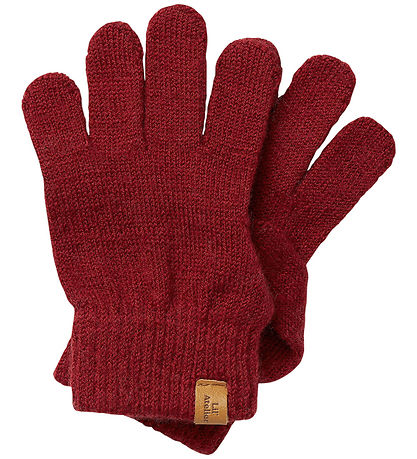 Lil' Atelier Handsker - Strik - Uld - NmnNanson - Red Dahlia