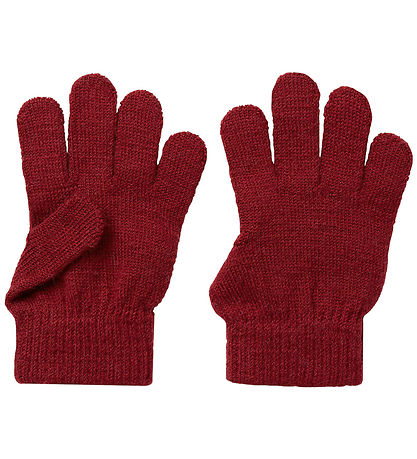 Lil' Atelier Handsker - Strik - Uld - NmnNanson - Red Dahlia