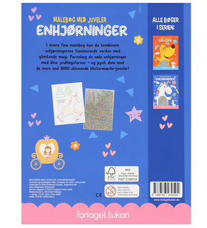 Forlaget Tukan Malebog m. Juveler - Enhjørning