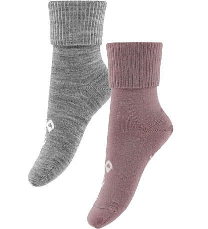 Hummel Strømper - HmlMini - 2-pak - Grey Melange/ Twillight Mauv
