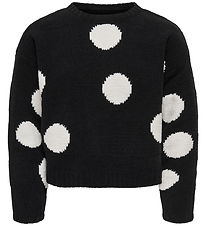 Kids Only Blouse - Knitted - KogSus - Black/Egret/Polka Dot Assy