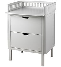 Sebra Puslebord m. Skuffer - Stone Grey