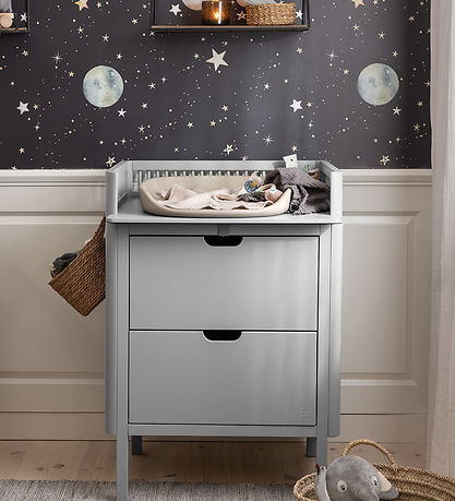 Sebra Puslebord m. Skuffer - Stone Grey