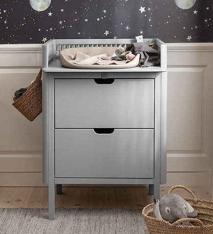 Sebra Puslebord m. Skuffer - Stone Grey