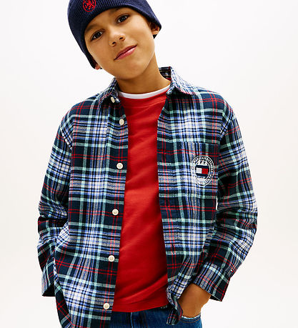 Tommy Hilfiger Skjorte - Graphic Check - Dark Navy/ Check Blue