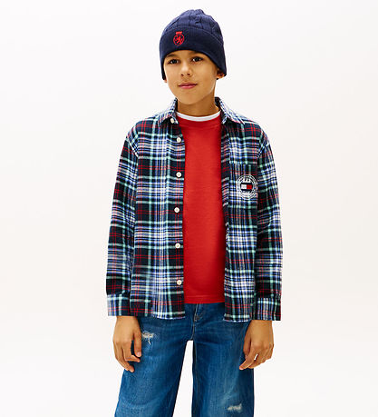 Tommy Hilfiger Skjorte - Graphic Check - Dark Navy/ Check Blue