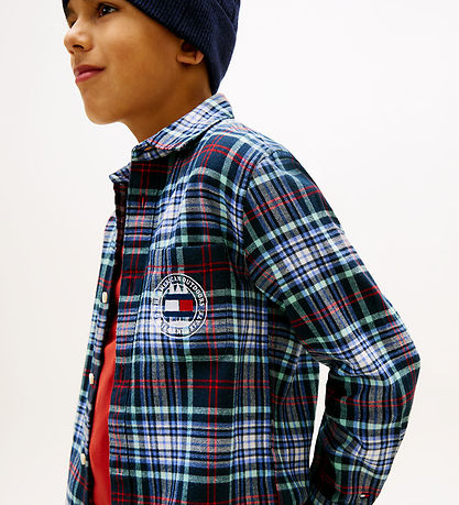 Tommy Hilfiger Skjorte - Graphic Check - Dark Navy/ Check Blue