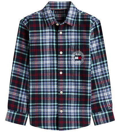 Tommy Hilfiger Skjorte - Graphic Check - Dark Navy/ Check Blue