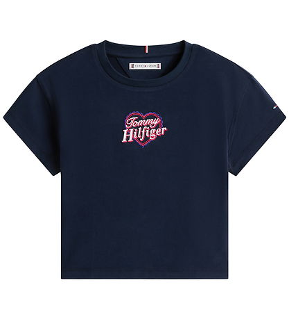 Tommy Hilfiger T-shirt - Heart Embro - Dark Night/ Navy Blue