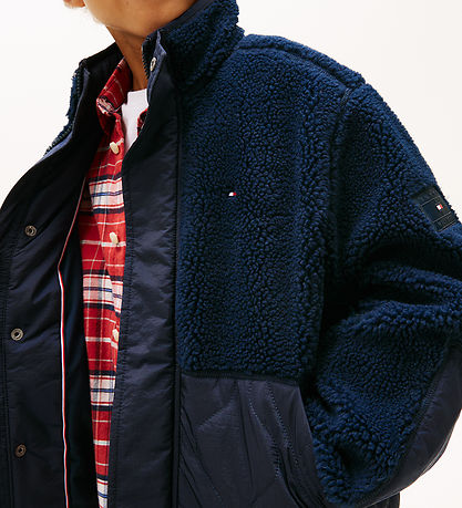 Tommy Hilfiger Fleecejakke - Teddy - Dark Night Blue