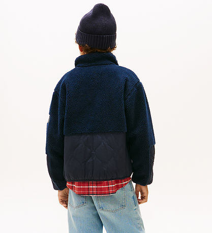 Tommy Hilfiger Fleecejakke - Teddy - Dark Night Blue