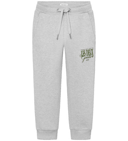 Les Deux Sweatpants - Varor - Snow Melerad/Gräslök Green