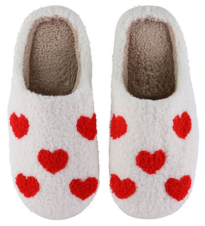 By Stær Hjemmesko - Slippers - Små Hjerter - Rød
