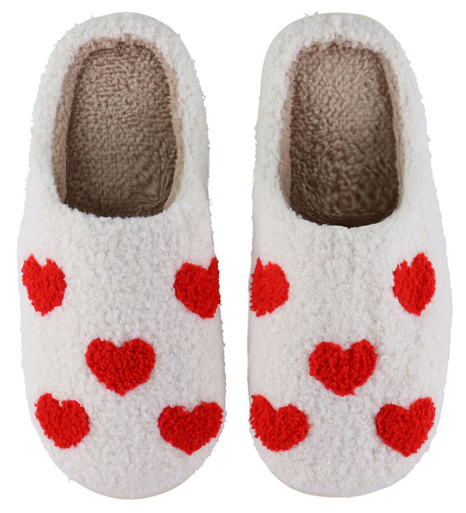 By Stær Hjemmesko - Slippers - Små Hjerter - Rød