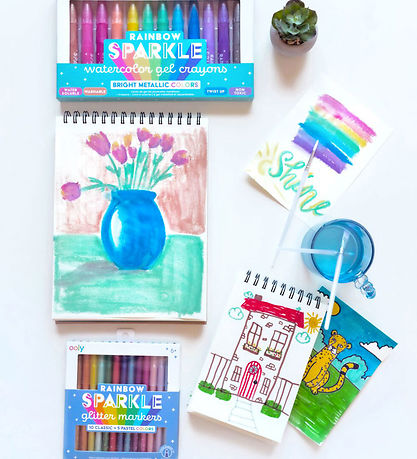 Ooly Farvekridt - Rainbow Sparkle Watercolor Metallic - 12 stk