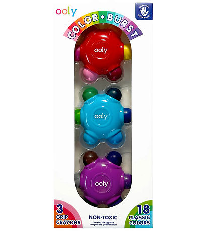 Ooly Farvekridt - Easy Grip Colour Burst - 3 stk