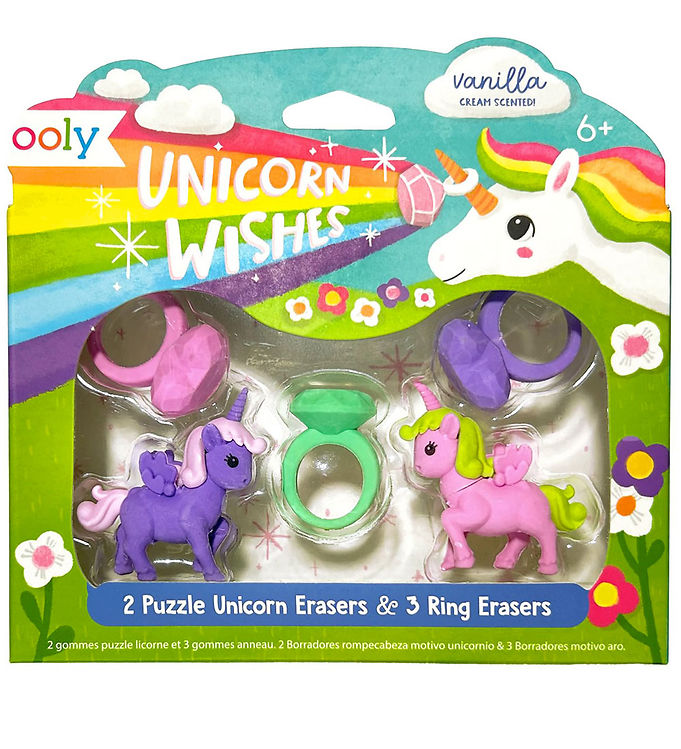 Ooly Viskelæder m. Duft &#8211; 5 stk. &#8211; Unicorn Wishes Vanilla