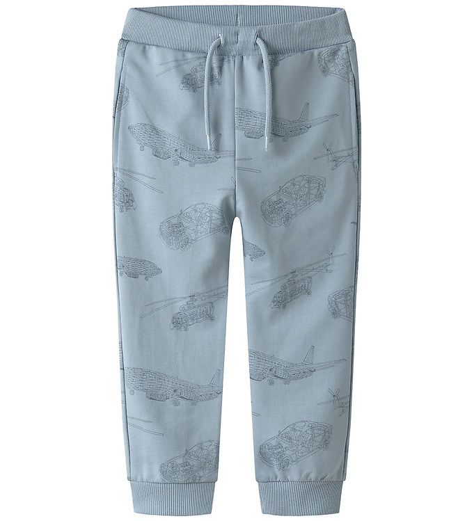 Name It Sweatpants - Noos - NmmVaron - Dusty Blue m. Print