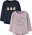 Name It Bluse - 2-pak - NmfVix - Dawn Pink/Navy Blazer