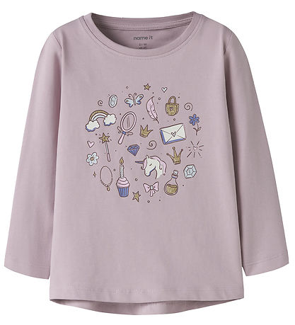 Name It Bluse - 2-pak - NmfVix - Dawn Pink/Navy Blazer