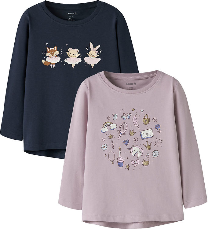 Name It Bluser - 2-pak - NmfVix - Dawn Pink/Navy Blazer