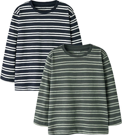 Name It Bluse - 2-pak - NmmVaksel - Navy Blazer/Urban Chic