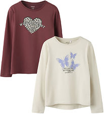 Name It Bluse - 2-pak - NkfVix - Oxblood Red/Pumice Stone