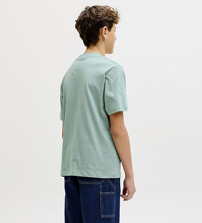 Jack & Jones T-shirt -Noos - JjeCaleb - Mineral Blue