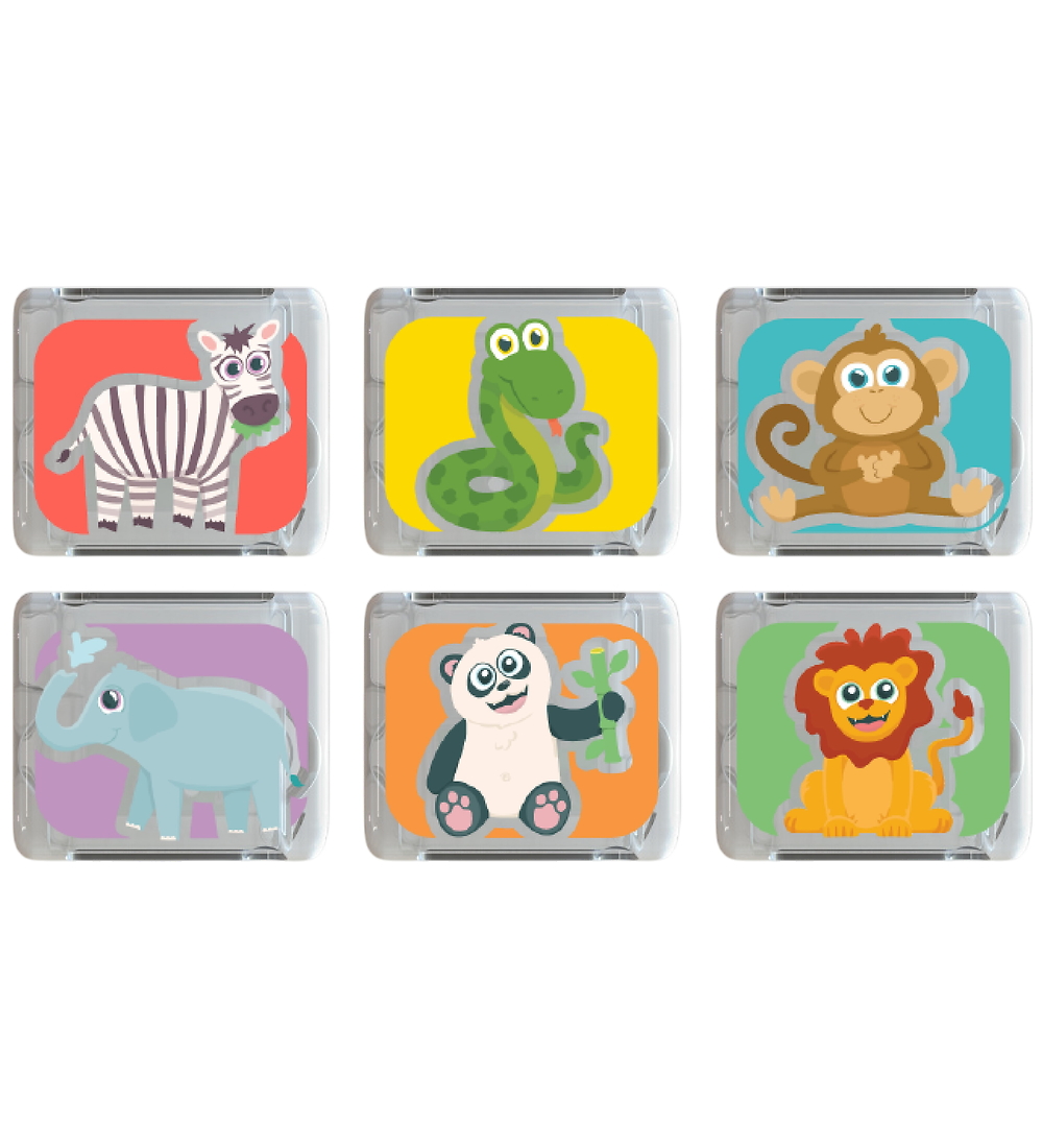 Glo Pals Sinneswürfel m. Licht - 6 st. - Verrückt Zoo - Glo Pals - One Size - Motorikspielzeug