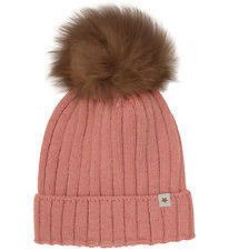 Huttelihut Hue - Uld - Strik - Burlwood m. Kvast