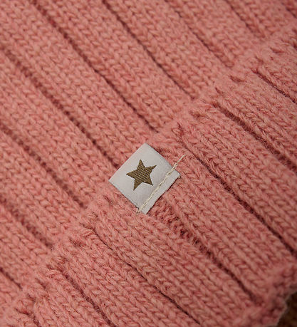 Huttelihut Hue - Uld - Strik - Burlwood m. Kvast