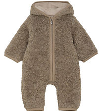 Huttelihut Køredragt - Uldfleece - Teddy - Camel Melange