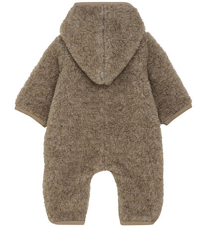 Huttelihut Køredragt - Uldfleece - Teddy - Camel Melange