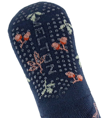 Melton Strømper m. Antiskrid - Maple - Marine