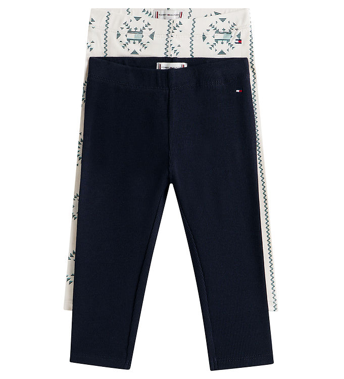 Tommy Hilfiger Leggings - 2-pak - Snowflake/Navy
