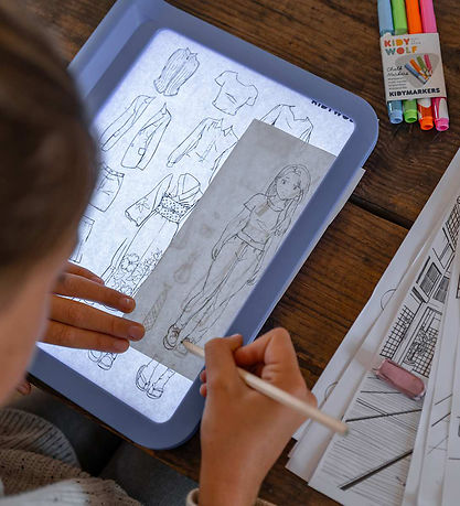 Kidywolf Tegnetavle m. Lys - KidyDraw-Pro - 2-i-1
