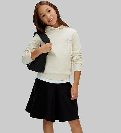 Calvin Klein Hættetrøje - Small Monogram - Whitecap/ Grey