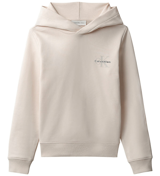 Calvin Klein Hættetrøje - Small Monogram - Whitecap Grey