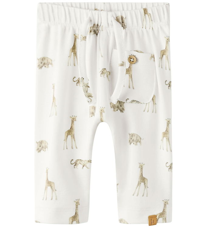 Lil' Atelier Bukser - NbmGayo - Coconut Milk/Animals