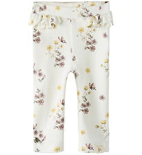 Lil' Atelier Leggings - NbfGavo - Coconut Milk/ Flower Mix