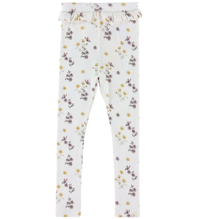 Lil' Atelier Leggings - NmfGavo - Coconut Milk/Flower Mix