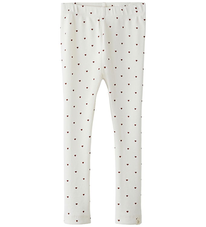 Lil' Atelier Leggings - NmfGago - Coconut Milk/Heart