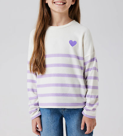 Name It Bluse - Strik - NkfLine - Purple Rose/ Cloud Dancer