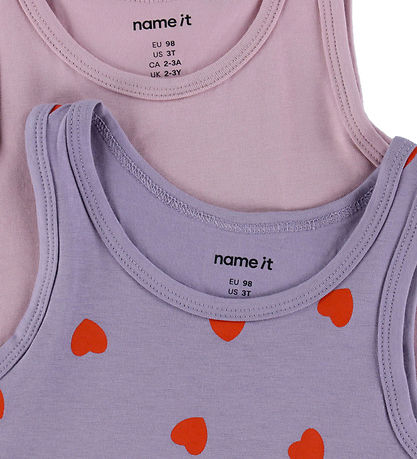 Name It Undertrøjer - Noos - 2-pak - NmfTank - Lavender Hearts
