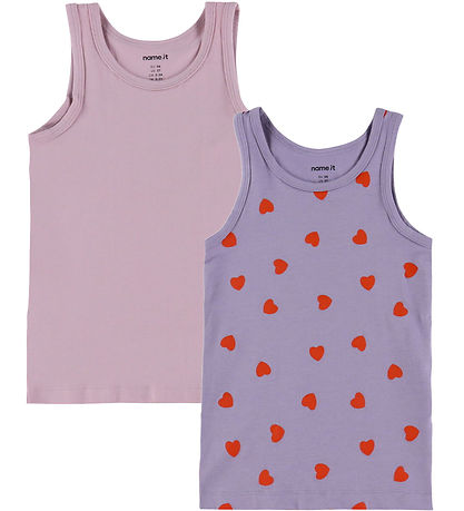 Name It Undershirt - Noos - 2-Pack - NmfTank - Lavender Hearts